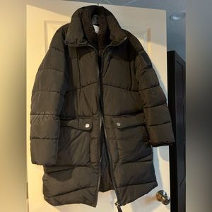 Black winter Calvin Klein coat.